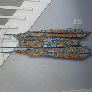 Blue and orange kerchief dress